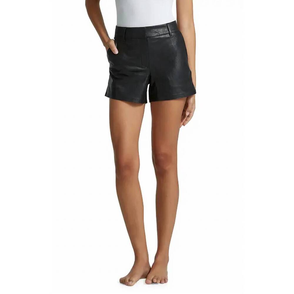 NEW JADE faux leather short in black